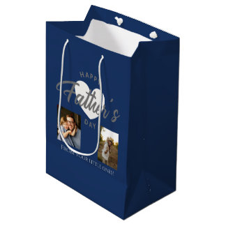 Custom Photo Collage Father's Day Gift Mittlere Geschenktüte