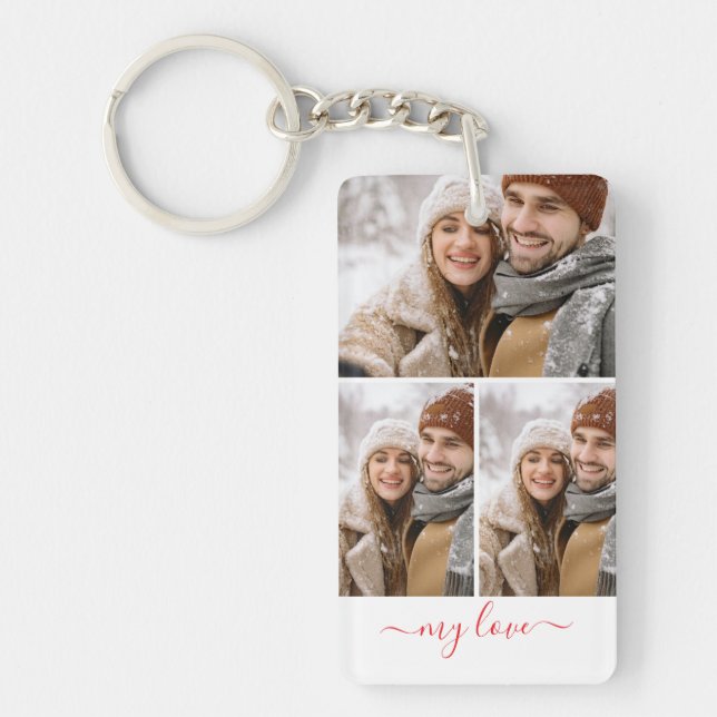 Custom Photo Collage My Love Keychain (Devant)