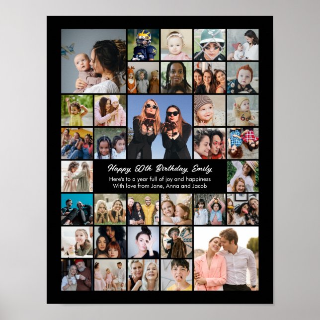 Custom Photo Collage Personalized Gift Poster (Vorne)