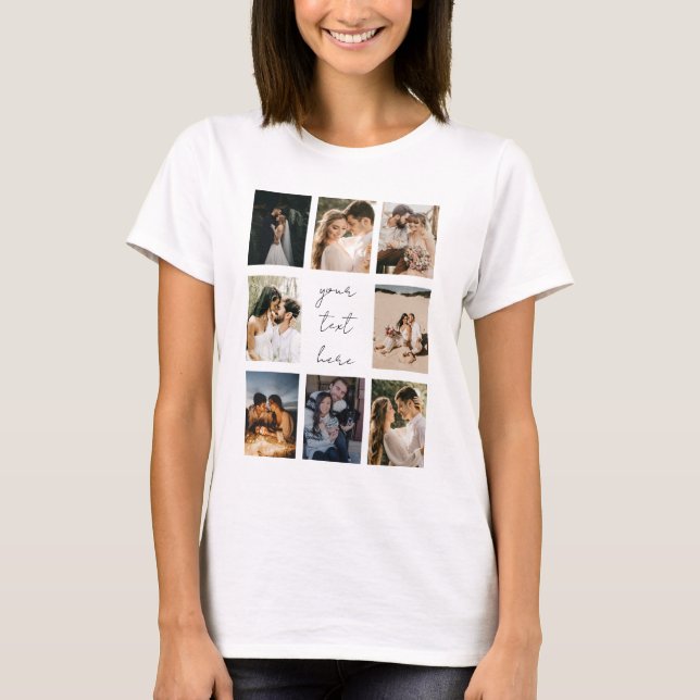 Custom Photo Collage Personalized Picture Family T-Shirt (Vorderseite)