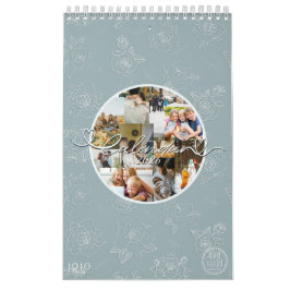 Custom photo collage Rose Line Art 2026 Kalender