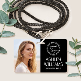 Custom Photo Company Logo Name Employee Black ID Ausweis
