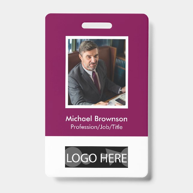 Custom Photo Corporate Employee Name Barcode Ausweis (Vorderseite)