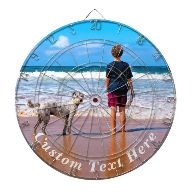 Custom Photo Dart Board Your Photos and Text Dartscheibe (vorne)