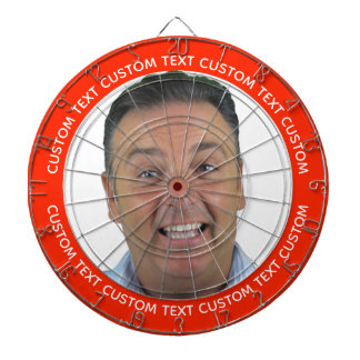 Custom Photo Dartboard & Text - RED Surround Dartscheibe