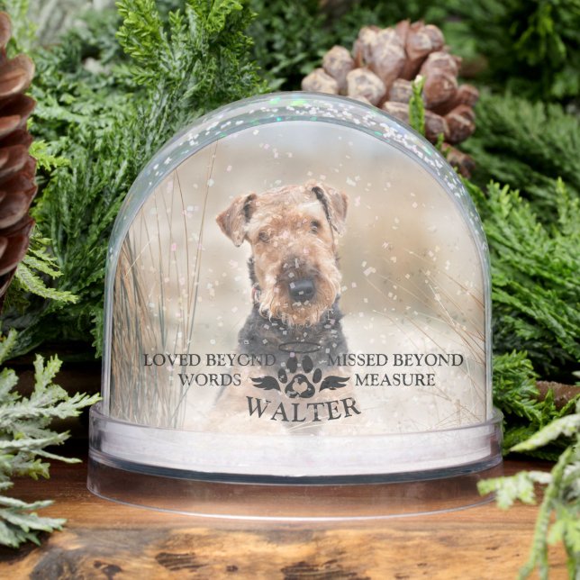 Custom Photo Dog Memorial Loved Beyond Words (Custom Photo Dog Memorial Loved Beyond Words Snow Globes
)