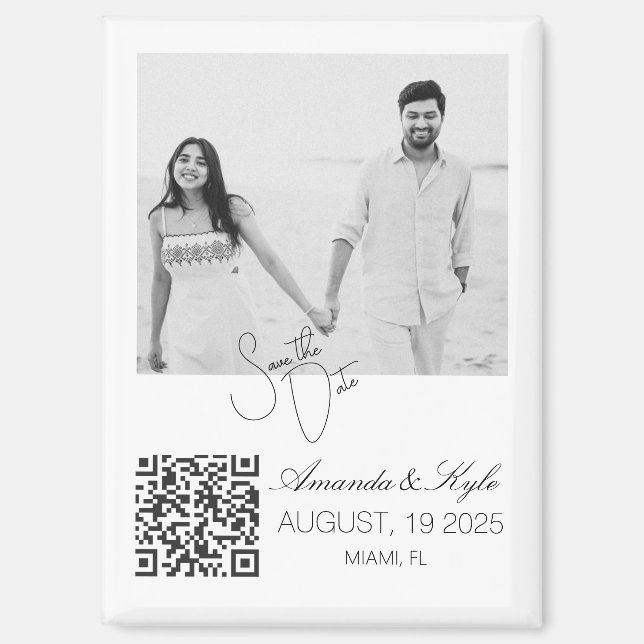 Custom Photo editable Wedding Save the Date magnet (Recto)