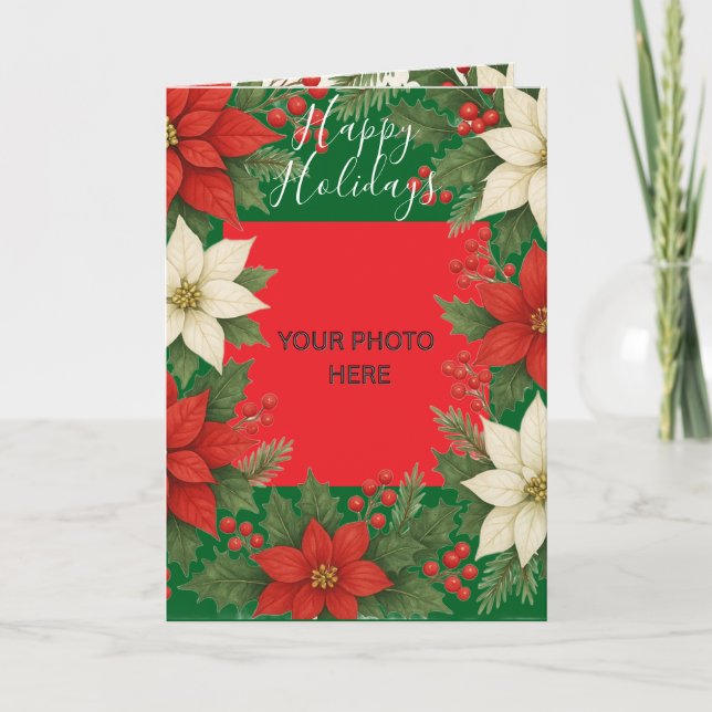 Custom Photo Elegant Timeless Christmas  Karte (Vorderseite)