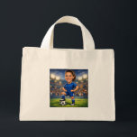 Custom Photo-Face Soccer/Football Star Caricature  Mini Stoffbeutel<br><div class="desc">Two Designs in One: The Ultimate Personalized Soccer Fan Tote Bag! Double the style and double the spirit with our customizable soccer caricature tote bag. This versatile bag is a game-changer, featuring two distinct designs to match your mood. On one side, you’ll find a vibrant, high-energy soccer caricature of a...</div>