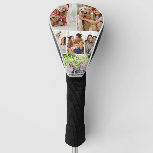 Custom Photo Family Collage Simple Elegant Picture Golf Headcover (Vorderseite)