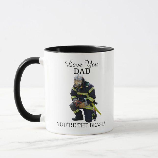 Custom Photo Firefighter Dad Mug (Gauche)