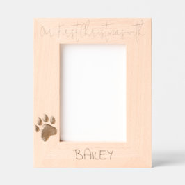 Custom Photo Frame Puppy 1st Christmas, 5 x 7" Geätzte Rahmen
