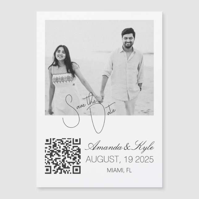 Custom Photo Fridge announcement Engagement magnet (Devant)