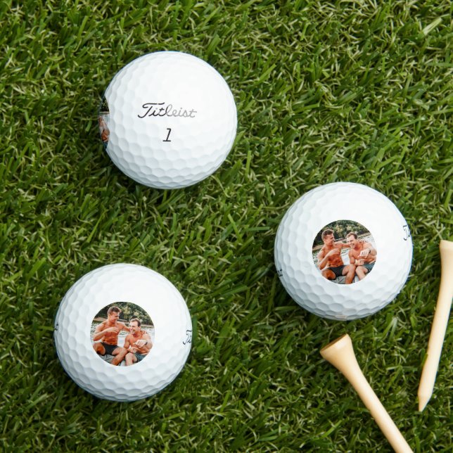 Custom Photo Groomsmen Gift Golf Simple Modern Golfball (Insitu Gras)