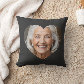 Custom photo heart mask Throw Pillow  Kissen