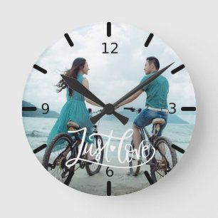 Custom Photo - Just Love Runde Wanduhr