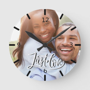 Custom Photo Just Love Runde Wanduhr