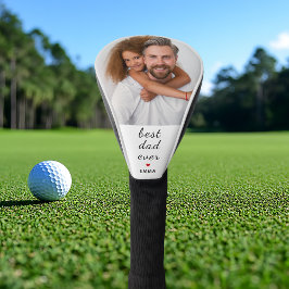 Custom Photo l Best Dad Ever Cute Red Heart Golf Headcover