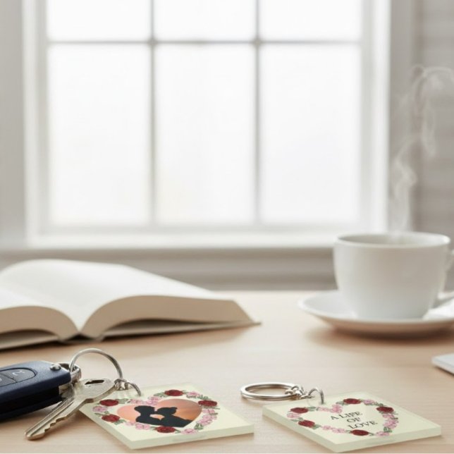 Custom Photo & Message Double-Sided Rose Heart Key Schlüsselanhänger (Von Creator hochgeladen)