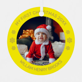 Custom Photo Metal Circle Christmas Ornament