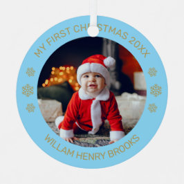 Custom Photo Metal Circle Christmas Ornament Aus Metall