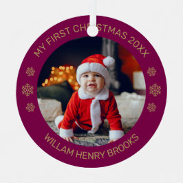 Custom Photo Metal Circle Christmas Ornament Aus Metall