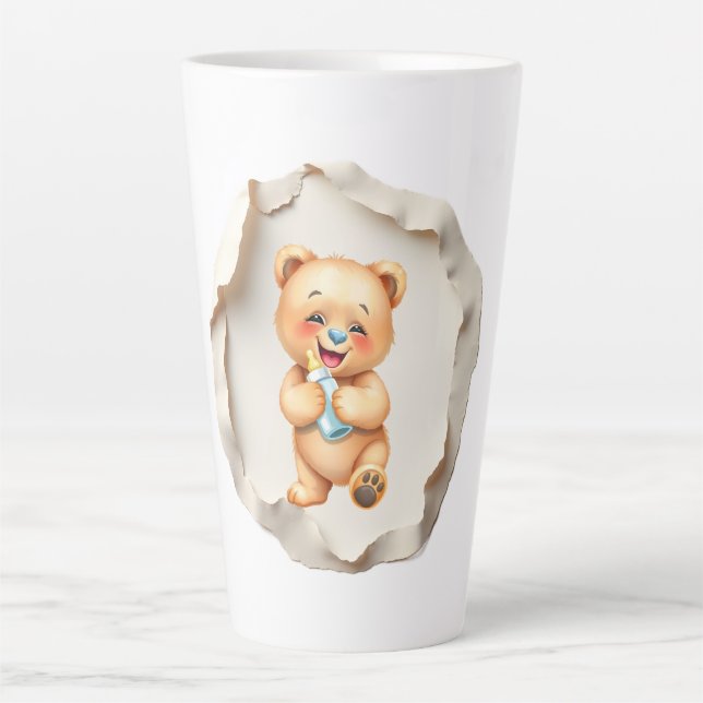Custom Photo Mug with Modern Abstract Background Milchtasse (Vorderseite)