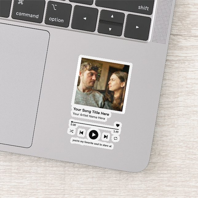 Custom Photo Music Player Personalized Song Gift Aufkleber (Detail)
