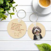 Custom Photo & Name Bernedoodle Mom Keychain Gift