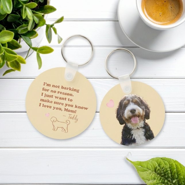 Custom Photo & Name Bernedoodle Mom Keychain Gift Schlüsselanhänger (Von Creator hochgeladen)