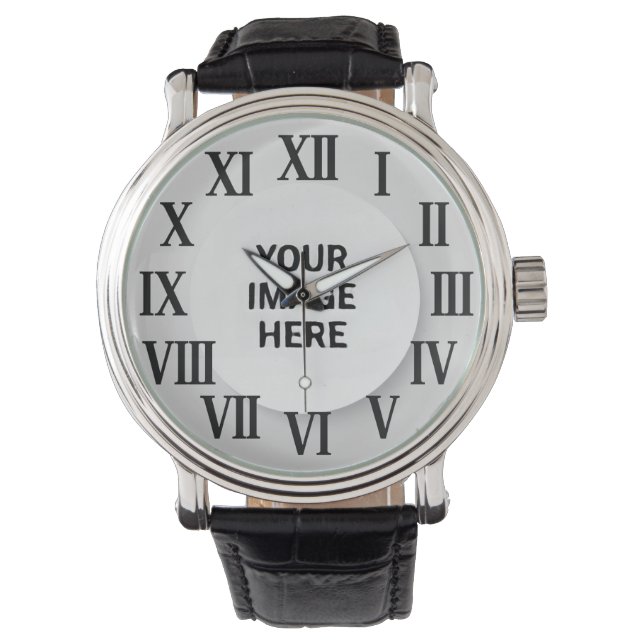 Custom Photo & Name Engraved Wristwatch  Armbanduhr (Vorderseite)