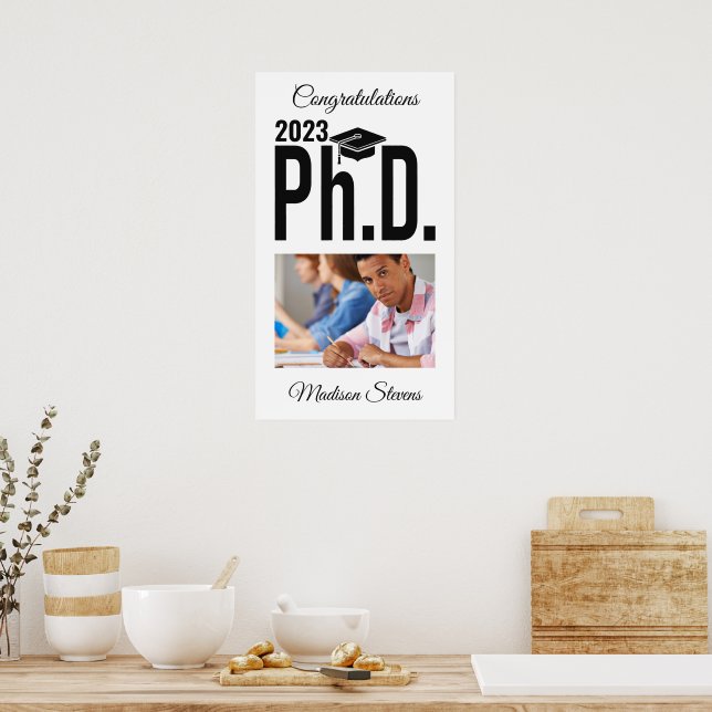 Custom photo, name & year Ph.D. Poster (Küche)