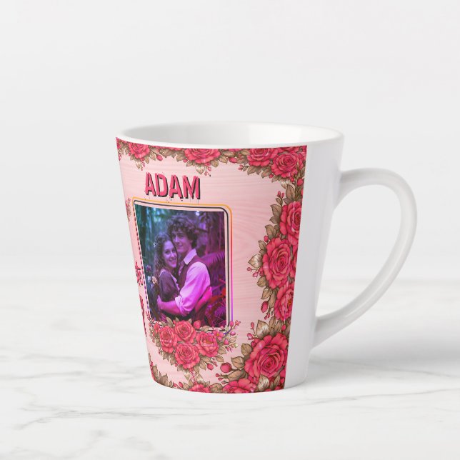 Custom Photo Online Dating Valentines Coffee  Milchtasse (Rechts)