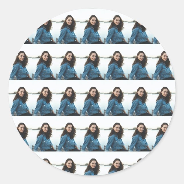 Custom Photo Personalized Runder Aufkleber (Vorderseite)