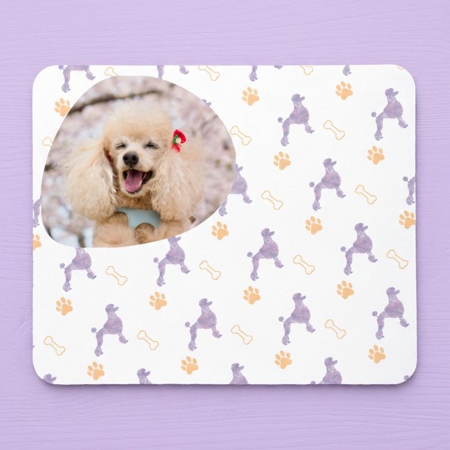 Custom Photo Poodle Lavender Mouse Pad for Dog Mom Mousepad (Von Creator hochgeladen)