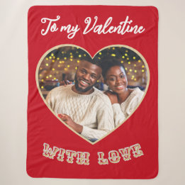 Custom Photo Romantic Heart Valentine’s Day Red Sherpadecke