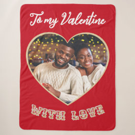 Custom Photo Romantic Heart Valentine’s Day Red Sherpadecke