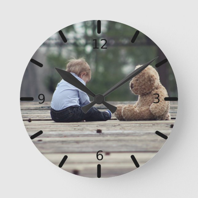 Custom Photo Runde Wanduhr (Vorderseite)