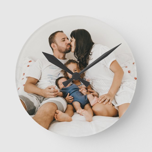 Custom Photo Runde Wanduhr (Vorderseite)