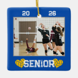 Custom Photo Senior Year Volleyball Keramikornament