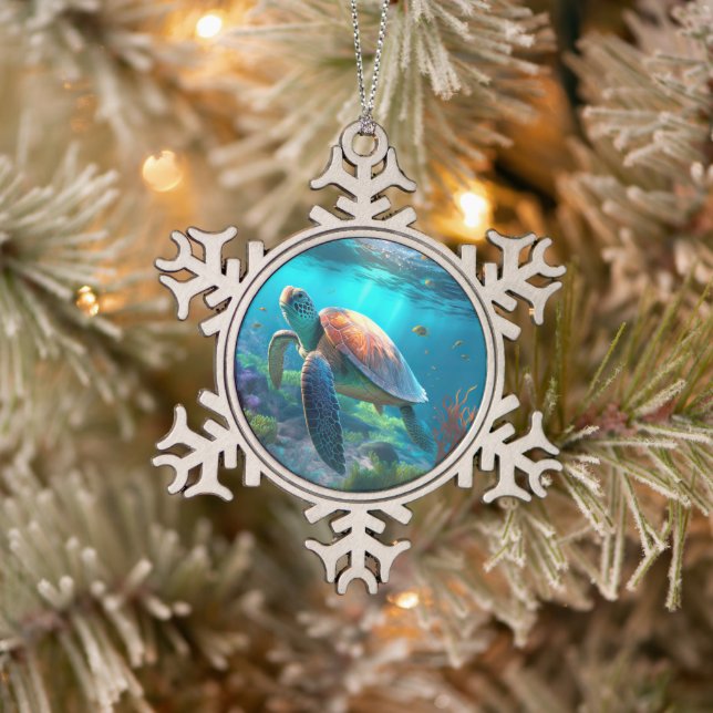 Custom Photo Snowflake Framed Ornament for Holiday (Baum)