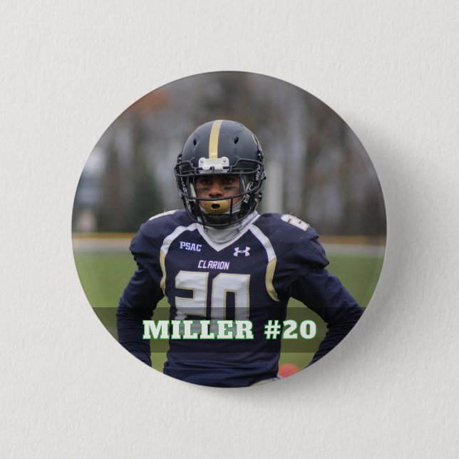 Custom photo sports button / pin football (Vorderseite)
