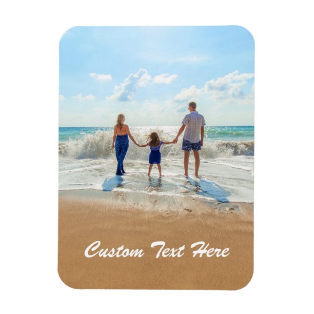 Custom Photo Text Magnet Your Family Photos Gift (Vertikal)