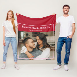 Custom Photo & Text Romantic Gift - Personalized  Fleecedecke