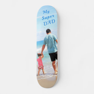 Custom Photo Text Skateboard - Your Super DAD