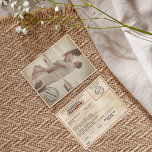 Custom Photo Vintage Wedding Old-Fashioned  Einladung<br><div class="desc">Celebrate your love story with this vintage-inspired wedding invitation, designed to capture the charm of an old-fashioned telegram in a refined, romantic style. The layout blends classic typography, subtle sepia tones, and authentic telegram details — creating a nostalgic yet elegant keepsake for your special day. Perfect for couples who love...</div>