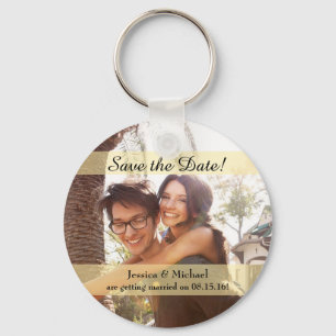 Custom Photo Wedding Save the Date Schlüsselanhänger