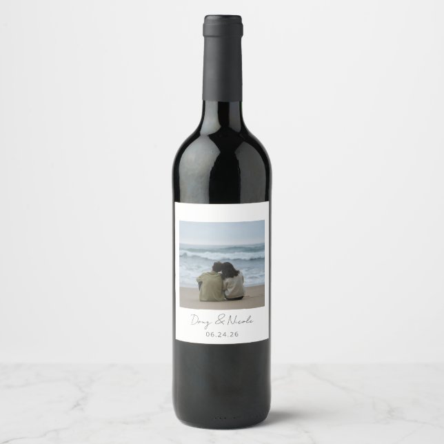 Custom Photo Wine Label Weinetikett (Vorderseite)