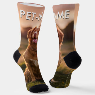 Custom Photo With Your Pet Dog Name Picture On Socken