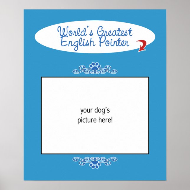 Custom Photo! Worlds Greatest English Pointer Poster (Vorne)